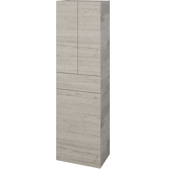 Hochschrank mit Wäschekorb UNI SVD3ZK 50  - D01 Beton - Griffes T00 - D05 Oregon