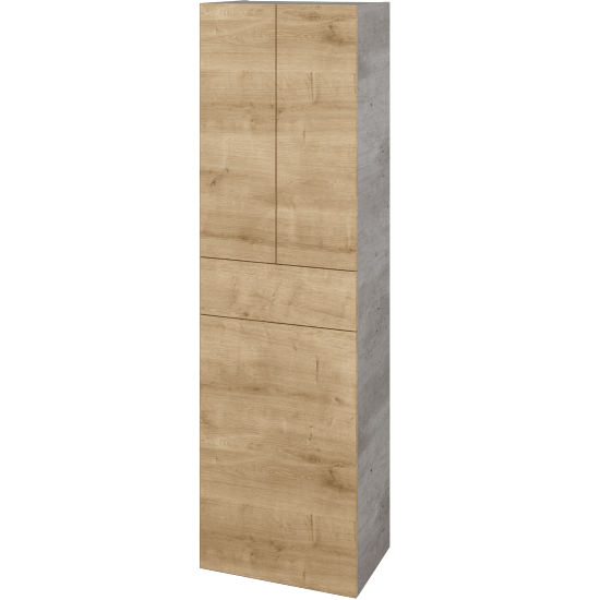 Hochschrank mit Wäschekorb UNI SVD3ZK 50  - D01 Beton - Griffes T00 - D09 Arlington
