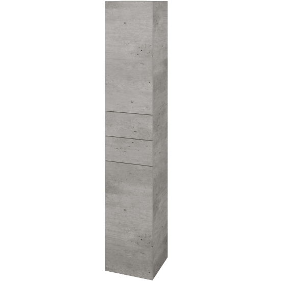 Hochschrank mit Wäschekorb UNI SVD2Z2K 35  - D01 Beton - Griffes T00 - D01 Beton - Links