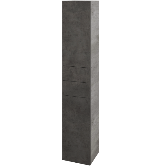 Hochschrank mit Wäschekorb UNI SVD2Z2K 35  - D01 Beton - Griffes T00 - D16 Dark Beton - Links