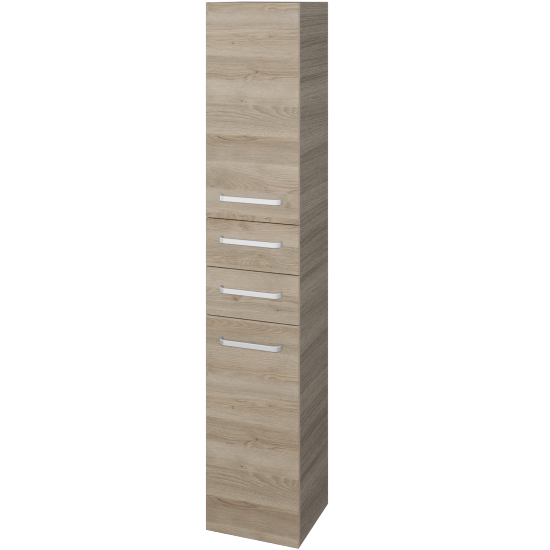 Hochschrank mit Wäschekorb UNI SVD2Z2K 35  - D03 Cafe - Griffes T01 - D17 Eiche Colorado - Links