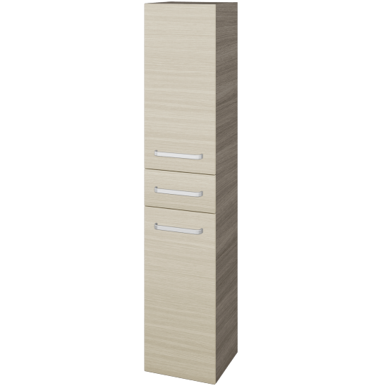 Hochschrank mit Wäschekorb UNI SVD2ZK 35  - D03 Cafe - Griffes T01 - D04 Eiche - Links