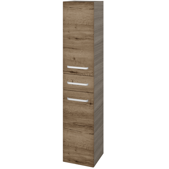 Hochschrank mit Wäschekorb UNI SVD2ZK 35  - D03 Cafe - Griffes T01 - D21 Tobacco - Links