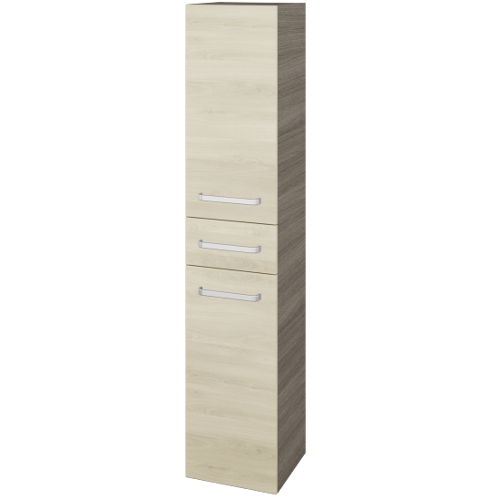 Hochschrank mit Wäschekorb UNI SVD2ZK 35  - D03 Cafe - Griffes T01 - D24 Ohio - Links