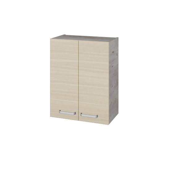 Hängeschrank UNI SYD2 60  - D01 Beton - Griffes T01 - D04 Eiche