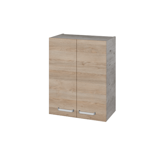 Hängeschrank UNI SYD2 60  - D01 Beton - Griffes T01 - D17 Eiche Colorado