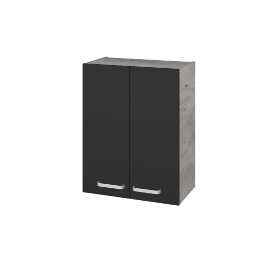 Hängeschrank UNI SYD2 60  - D01 Beton - Griffes T01 - N03 Graphite