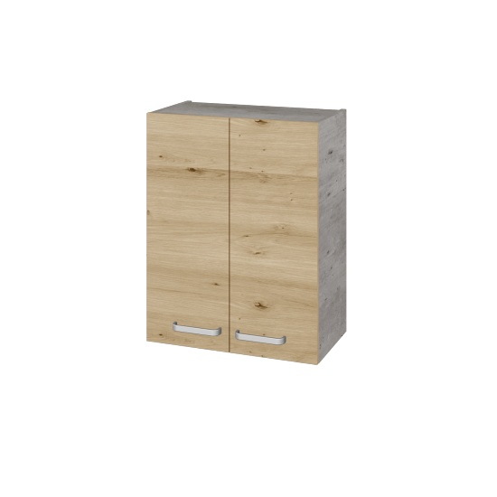 Hängeschrank UNI SYD2 60  - D01 Beton - Griffes T01 - D22 Caramel