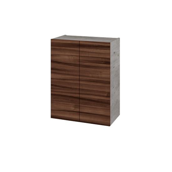 Hängeschrank UNI SYD2 60  - D01 Beton - Griffes T00 - D06 Nussbaum