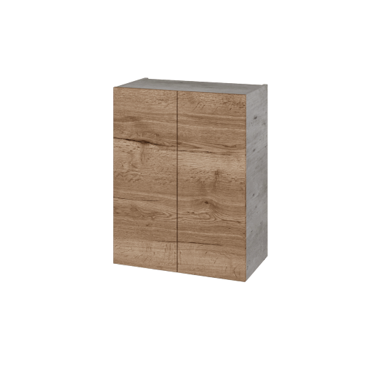 Hängeschrank UNI SYD2 60  - D01 Beton - Griffes T00 - D21 Tobacco