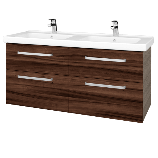 Badezimmerschrank NEXT SZZ4 125  - D03 Cafe - Griffes T01 - D06 Nussbaum