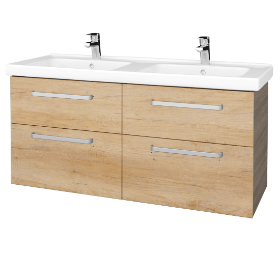 Badezimmerschrank NEXT SZZ4 125  - D03 Cafe - Griffes T01 - D15 Eiche Nebraska