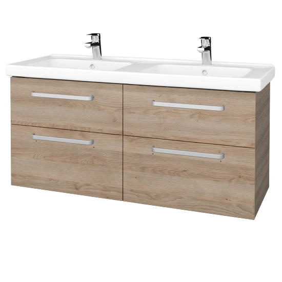 Badezimmerschrank NEXT SZZ4 125  - D03 Cafe - Griffes T01 - D17 Eiche Colorado