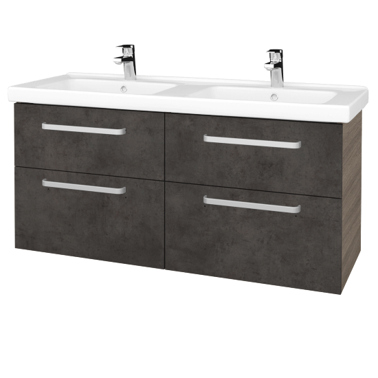 Badezimmerschrank NEXT SZZ4 125  - D03 Cafe - Griffes T01 - D16 Dark Beton