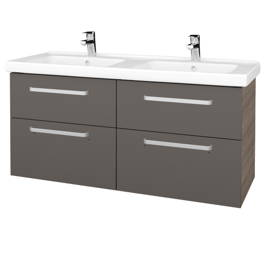 Badezimmerschrank NEXT SZZ4 125  - D03 Cafe - Griffes T01 - N06 Lava