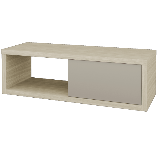 Waschtischunterschrank MOVE SZZO 120 (ohne Waschtisch)  - D04 Eiche - L04 Taupe Lack Hochglanz - Links