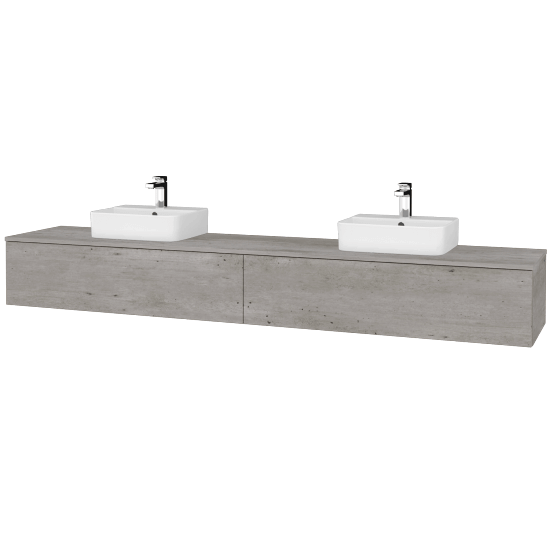 Waschtischunterschrank JOCKAM SZZ12 240 (Waschtisch Joy 3)  - D01 Beton - D01 Beton