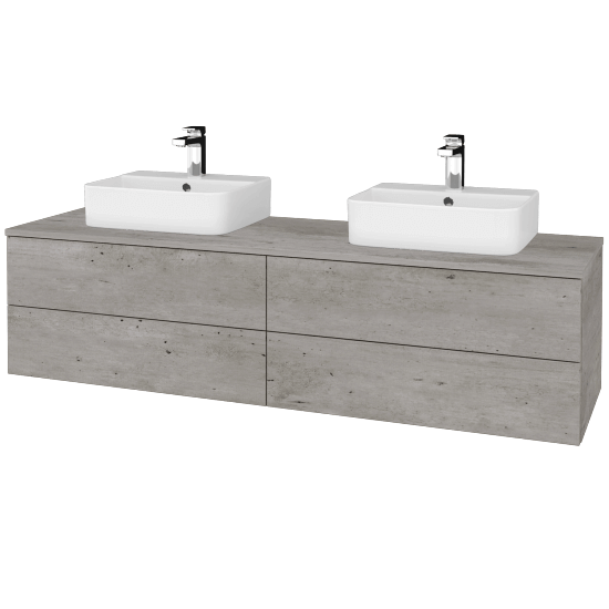 Waschtischunterschrank JOCKAM SZZ4 160 (Waschtisch Joy 3)  - D01 Beton - D01 Beton