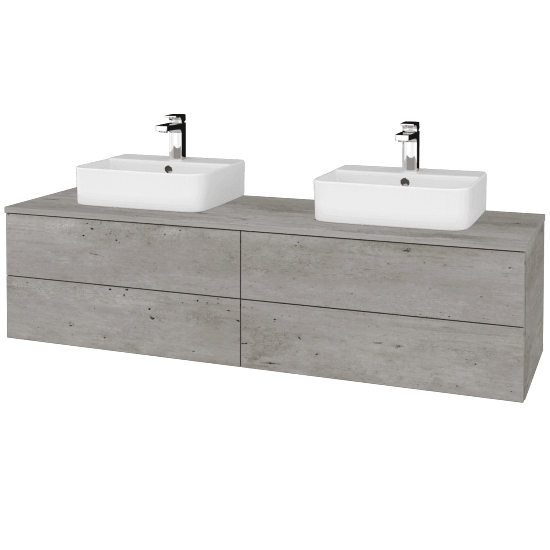 Waschtischunterschrank JOCKAM SZZ4 160 (Waschtisch Joy 3)  - D01 Beton - D01 Beton - Nein