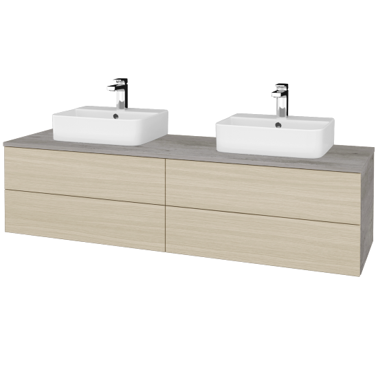 Waschtischunterschrank JOCKAM SZZ4 160 (Waschtisch Joy 3)  - D01 Beton - D04 Eiche - Nein