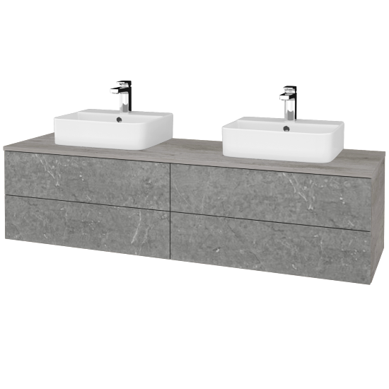 Waschtischunterschrank JOCKAM SZZ4 160 (Waschtisch Joy 3)  - D01 Beton - D20 Galaxy - Nein