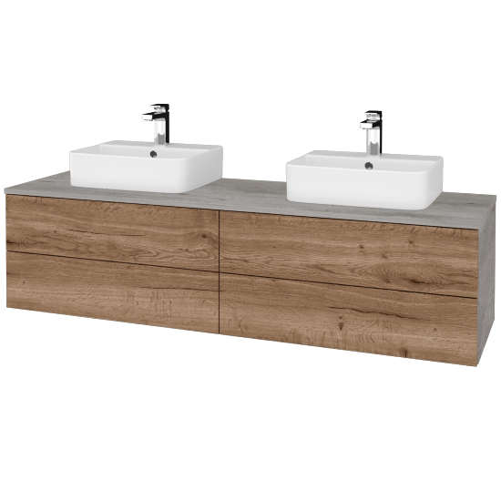 Waschtischunterschrank JOCKAM SZZ4 160 (Waschtisch Joy 3)  - D01 Beton - D21 Tobacco - Nein