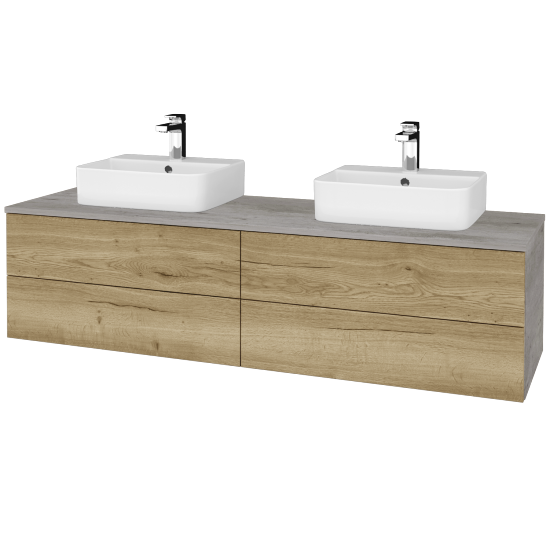 Waschtischunterschrank JOCKAM SZZ4 160 (Waschtisch Joy 3)  - D01 Beton - D26 Ontario - Nein