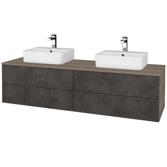 Waschtischunterschrank JOCKAM SZZ4 160 (Waschtisch Joy 3)  - D03 Cafe - D16 Dark Beton - Nein