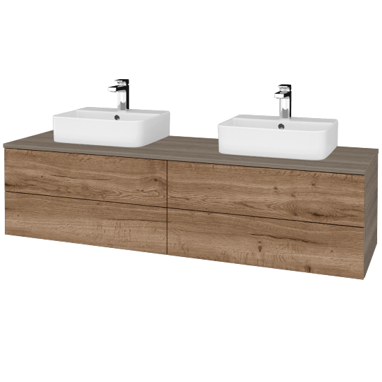 Waschtischunterschrank JOCKAM SZZ4 160 (Waschtisch Joy 3)  - D03 Cafe - D21 Tobacco - Nein