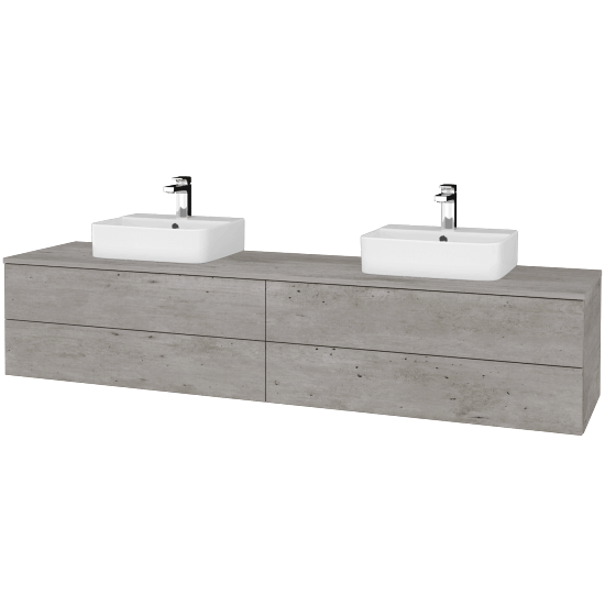 Waschtischunterschrank JOCKAM SZZ4 200 (Waschtisch Joy 3)  - D01 Beton - D01 Beton