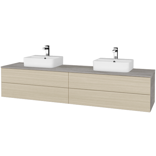 Waschtischunterschrank JOCKAM SZZ4 200 (Waschtisch Joy 3)  - D01 Beton - D04 Eiche - Nein