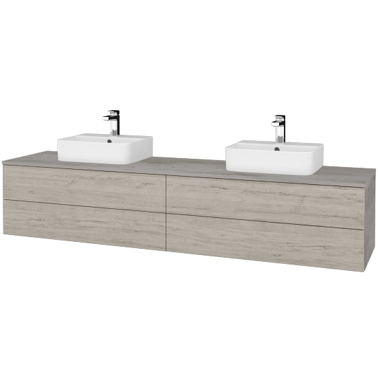 Waschtischunterschrank JOCKAM SZZ4 200 (Waschtisch Joy 3)  - D01 Beton - D05 Oregon - Nein