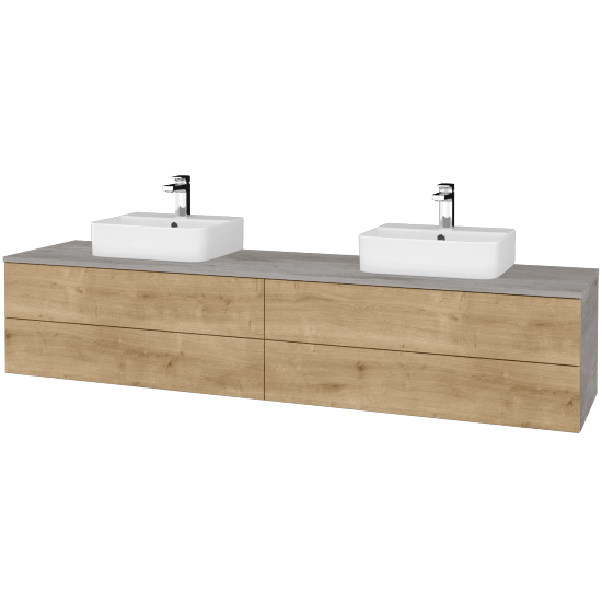 Waschtischunterschrank JOCKAM SZZ4 200 (Waschtisch Joy 3)  - D01 Beton - D09 Eiche Arlington - Nein