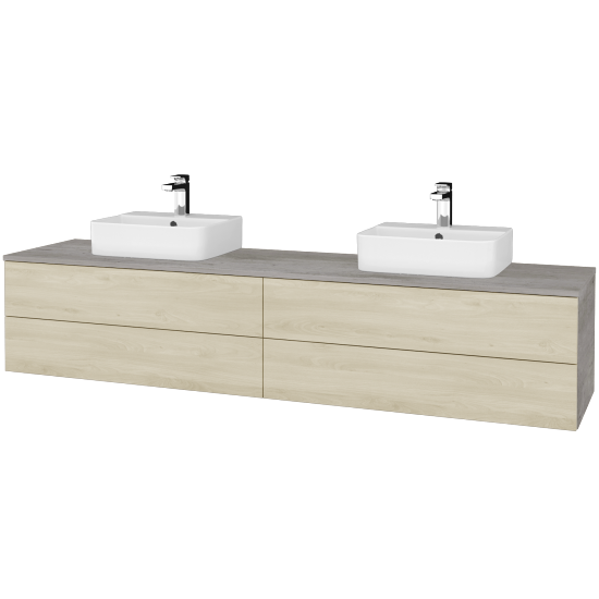 Waschtischunterschrank JOCKAM SZZ4 200 (Waschtisch Joy 3)  - D01 Beton - D24 Ohio - Nein