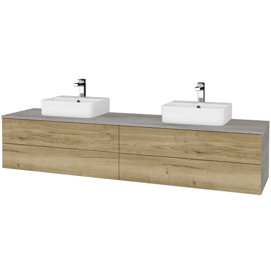 Waschtischunterschrank JOCKAM SZZ4 200 (Waschtisch Joy 3)  - D01 Beton - D26 Ontario - Nein