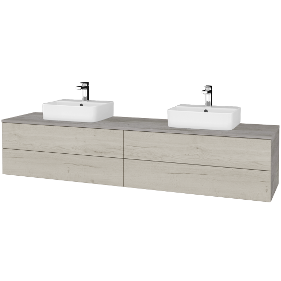 Waschtischunterschrank JOCKAM SZZ4 200 (Waschtisch Joy 3)  - D01 Beton - D28 Alberta - Nein