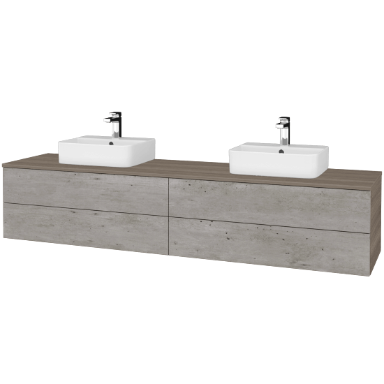 Waschtischunterschrank JOCKAM SZZ4 200 (Waschtisch Joy 3)  - D03 Cafe - D01 Beton - Nein