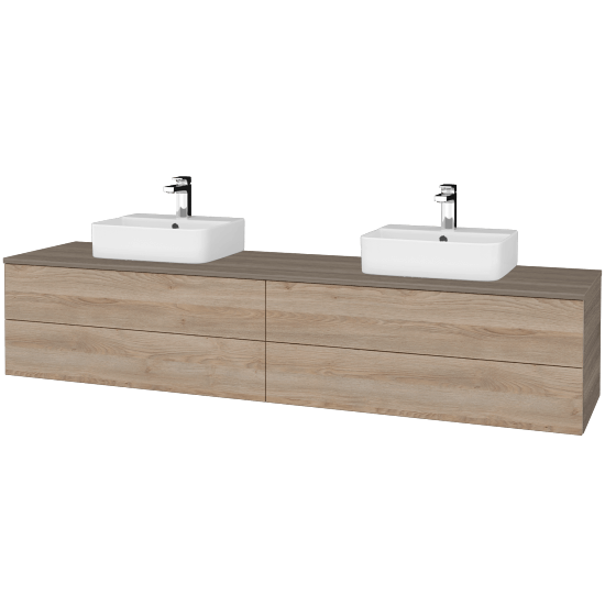 Waschtischunterschrank JOCKAM SZZ4 200 (Waschtisch Joy 3)  - D03 Cafe - D17 Eiche Colorado - Nein