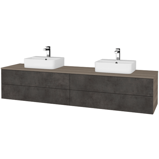 Waschtischunterschrank JOCKAM SZZ4 200 (Waschtisch Joy 3)  - D03 Cafe - D16 Dark Beton - Nein