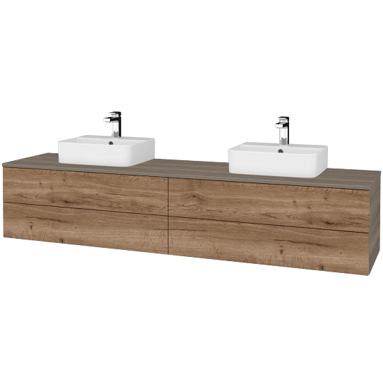 Waschtischunterschrank JOCKAM SZZ4 200 (Waschtisch Joy 3)  - D03 Cafe - D21 Tobacco - Nein