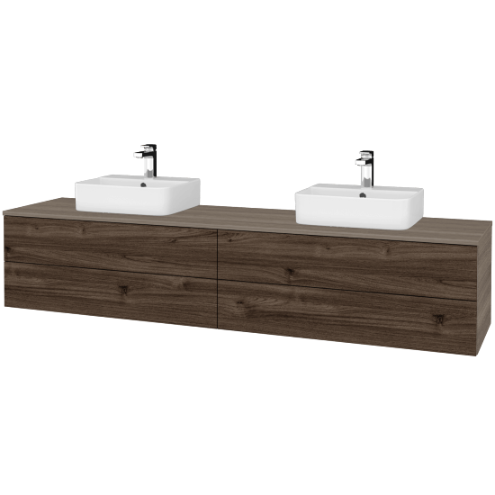 Waschtischunterschrank JOCKAM SZZ4 200 (Waschtisch Joy 3)  - D03 Cafe - D25 Teak - Nein