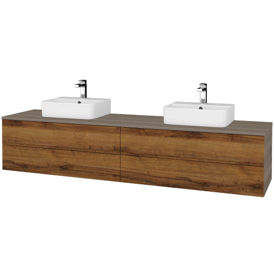 Waschtischunterschrank JOCKAM SZZ4 200 (Waschtisch Joy 3)  - D03 Cafe - D27 Cognac - Nein