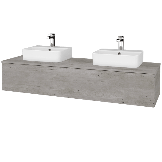 Waschtischunterschrank JOCKAM SZZ12 160 (Waschtisch Joy 3)  - D01 Beton - D01 Beton - Nein