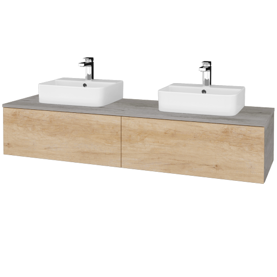 Waschtischunterschrank JOCKAM SZZ12 160 (Waschtisch Joy 3)  - D01 Beton - D15 Eiche Nebraska - Nein
