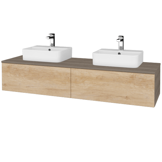 Waschtischunterschrank JOCKAM SZZ12 160 (Waschtisch Joy 3)  - D03 Cafe - D15 Eiche Nebraska