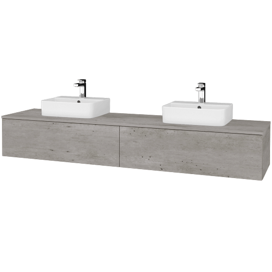 Waschtischunterschrank JOCKAM SZZ12 200 (Waschtisch Joy 3)  - D01 Beton - D01 Beton