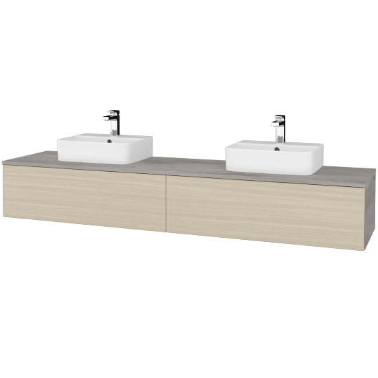 Waschtischunterschrank JOCKAM SZZ12 200 (Waschtisch Joy 3)  - D01 Beton - D04 Eiche - Nein