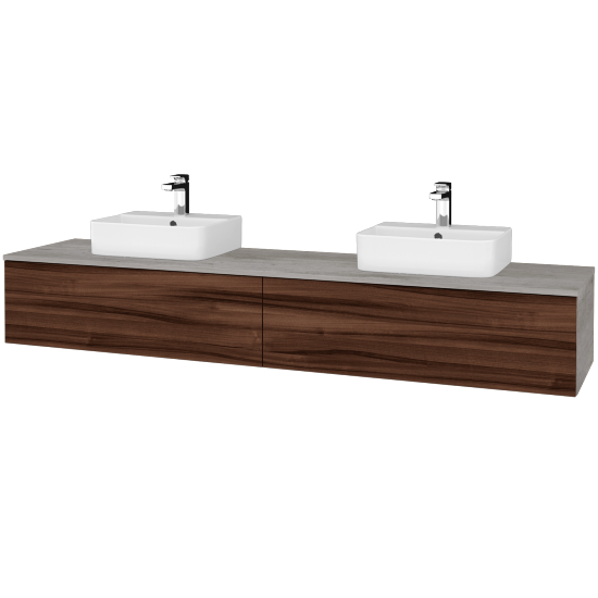Waschtischunterschrank JOCKAM SZZ12 200 (Waschtisch Joy 3)  - D01 Beton - D06 Nussbaum - Nein