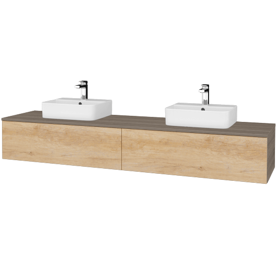 Waschtischunterschrank JOCKAM SZZ12 200 (Waschtisch Joy 3)  - D03 Cafe - D15 Eiche Nebraska