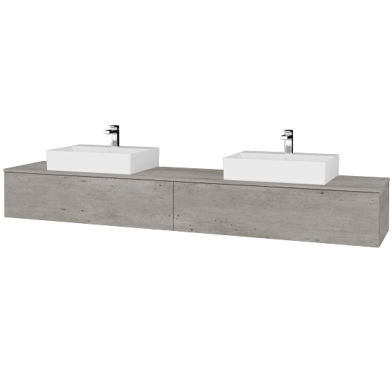 Waschtischunterschrank JOCKAM SZZ12 240 (Waschtisch Kube)  - D01 Beton - D01 Beton